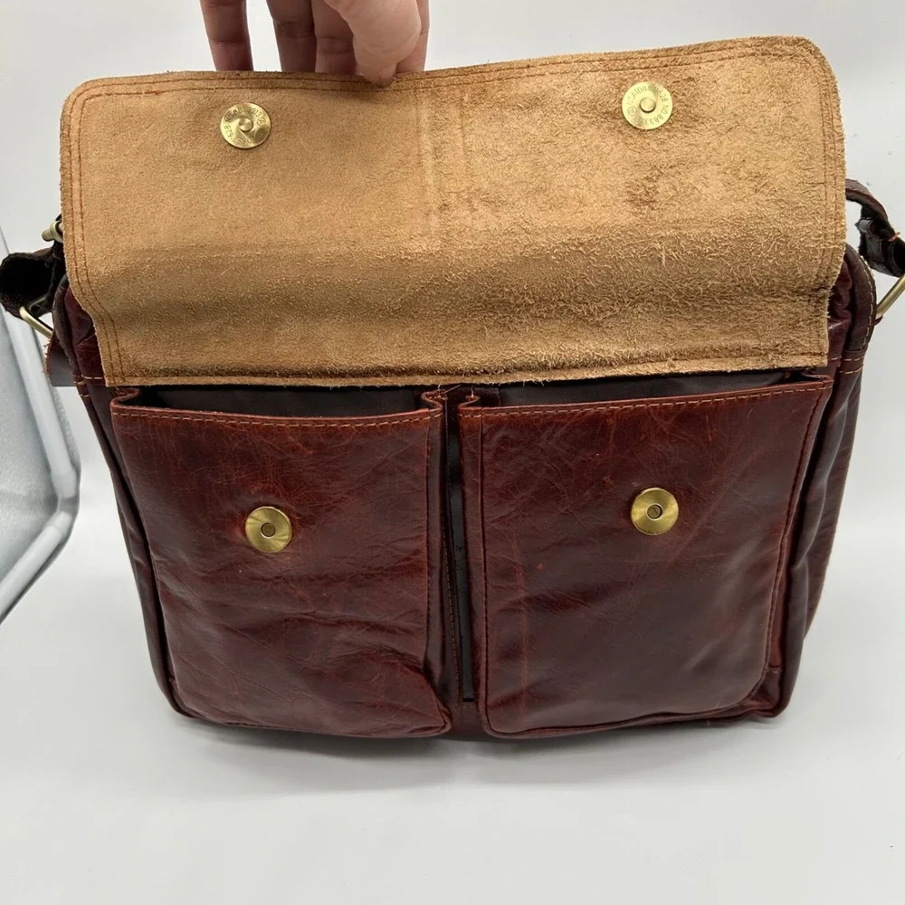 Leather Messenger Bag Brown Business Laptop Shoulder Briefcase Handbag‎